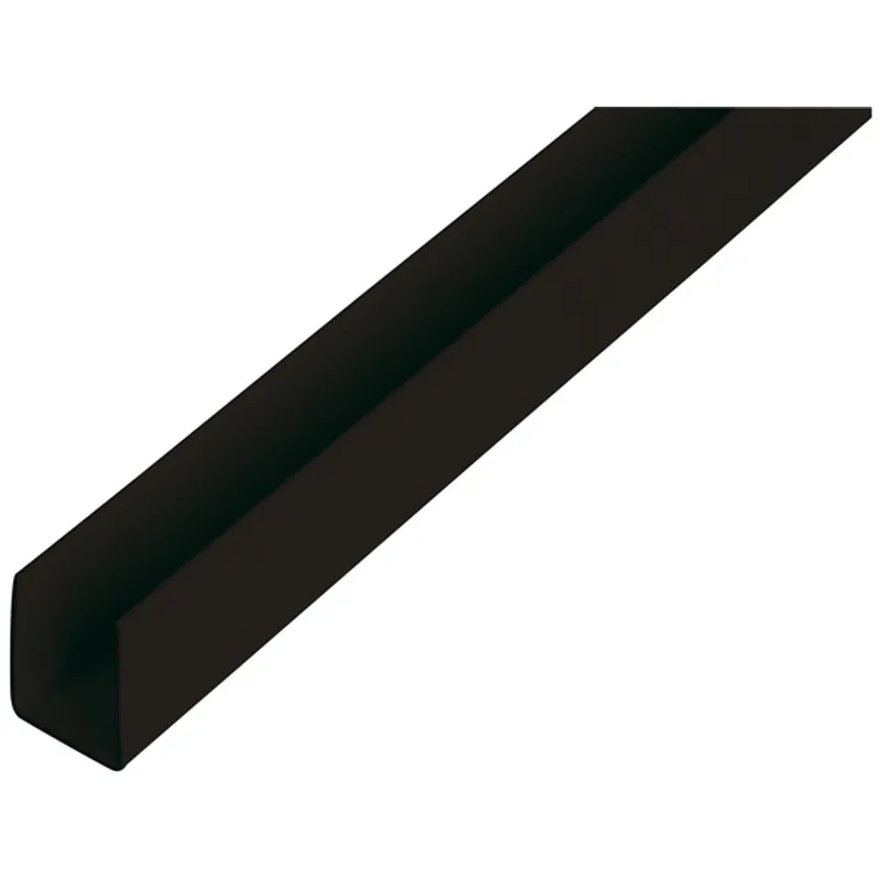 Alberts ALBERTS U-Profil, PVC schwarz, LxBxHxS 1000 x 18 x 10 x 1 mm – Produktbild 1 von 1