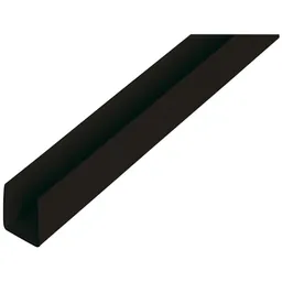 Alberts ALBERTS U-Profil, PVC schwarz, LxBxHxS 1000 x 18 x 10 x 1 mm – Produktbild 1 von 1