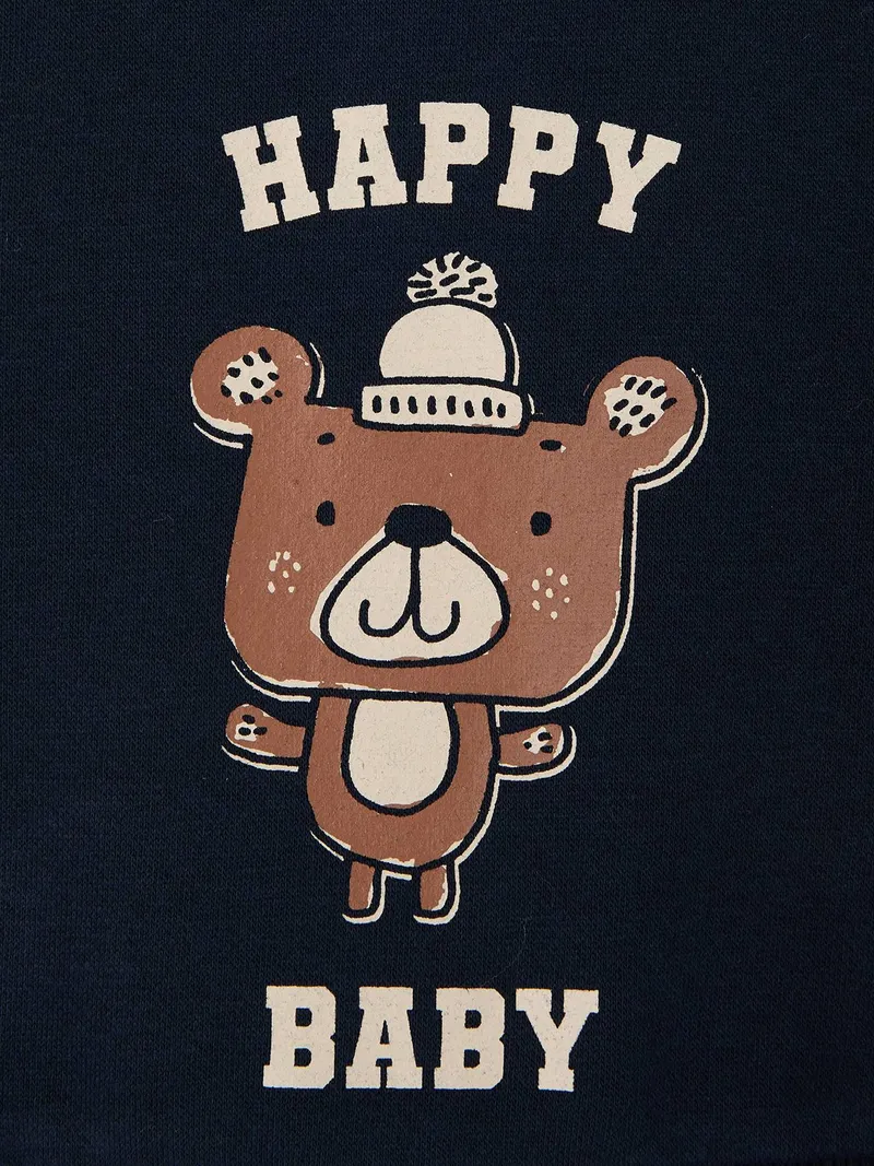 Vertbaudet Sweatshirt Baby mit Printmotiv BASIC, Marine, – Produktbild 4 von 4