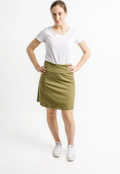 Leela Cotton Leela Cotton Damen Rock ROLANIE, Grün (oliv), – Produktbild 2 von 3