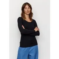 recolution Damen Rib Longsleeve aus LENZING Modal Mix - SENNA - recolution, Black (schwarz), – Produktbild 1 von 1