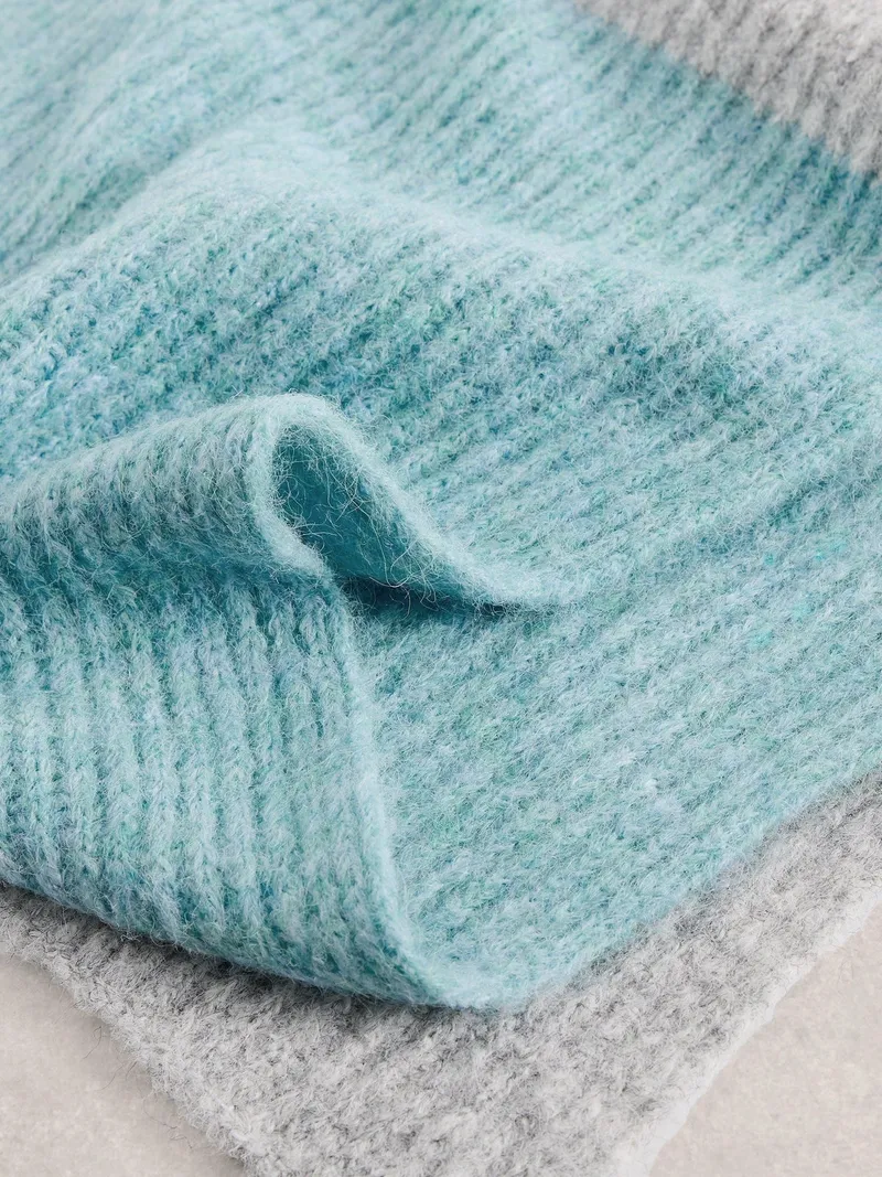 White Stuff Strickschal Colour-Block - Einheitsgröße, Blau multi, – Produktbild 3 von 3