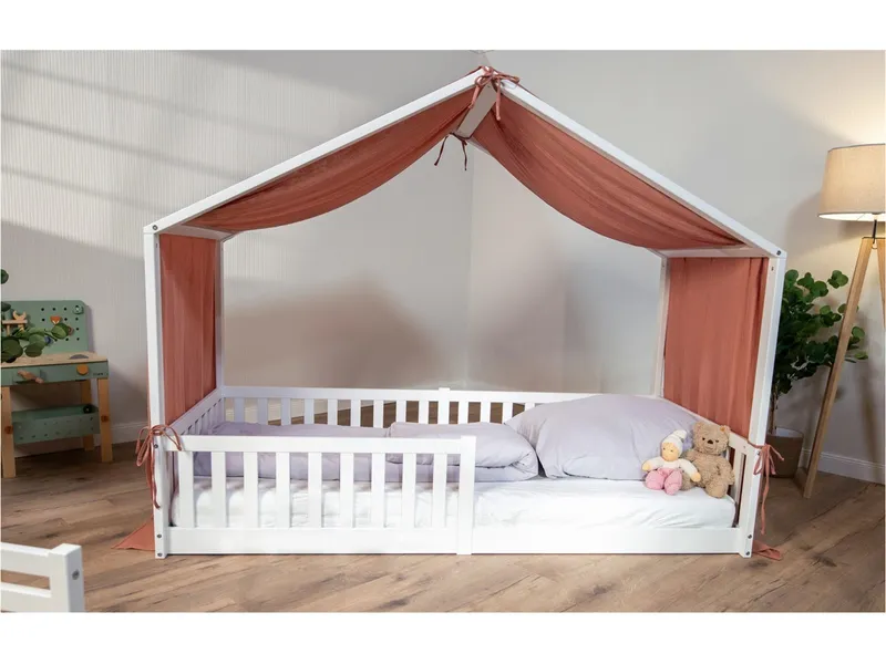 tiSsi® Baldachin Musselin für Hausbetten passend zu Bettmaß 120 - 140 x 200 cm, mokka, Braun, – Produktbild 1 von 2
