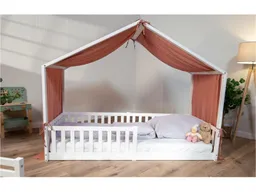 tiSsi® Baldachin Musselin für Hausbetten passend zu Bettmaß 90 x 200 cm, mokka – Produktbild 1 von 1