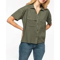 YTWOO YTWOO Damenhemd mit Lyocell TENCEL Oversize - Modern, Lässig und Nachhaltig, Khaki, – Produktbild 1 von 1
