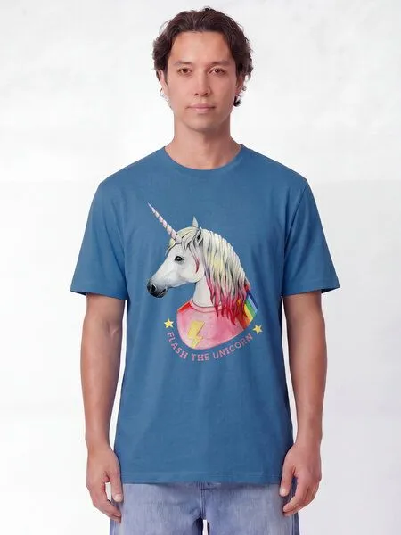watapparel watapparel T-Shirt Unisex Flash, the unicorn, Mindful blue, – Produktbild 2 von 2