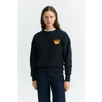 thinking mu Thinking MU Damen vegan Sweatshirt Jodie Mit Gesticktem Korb Marineblau – Produktbild 1 von 1