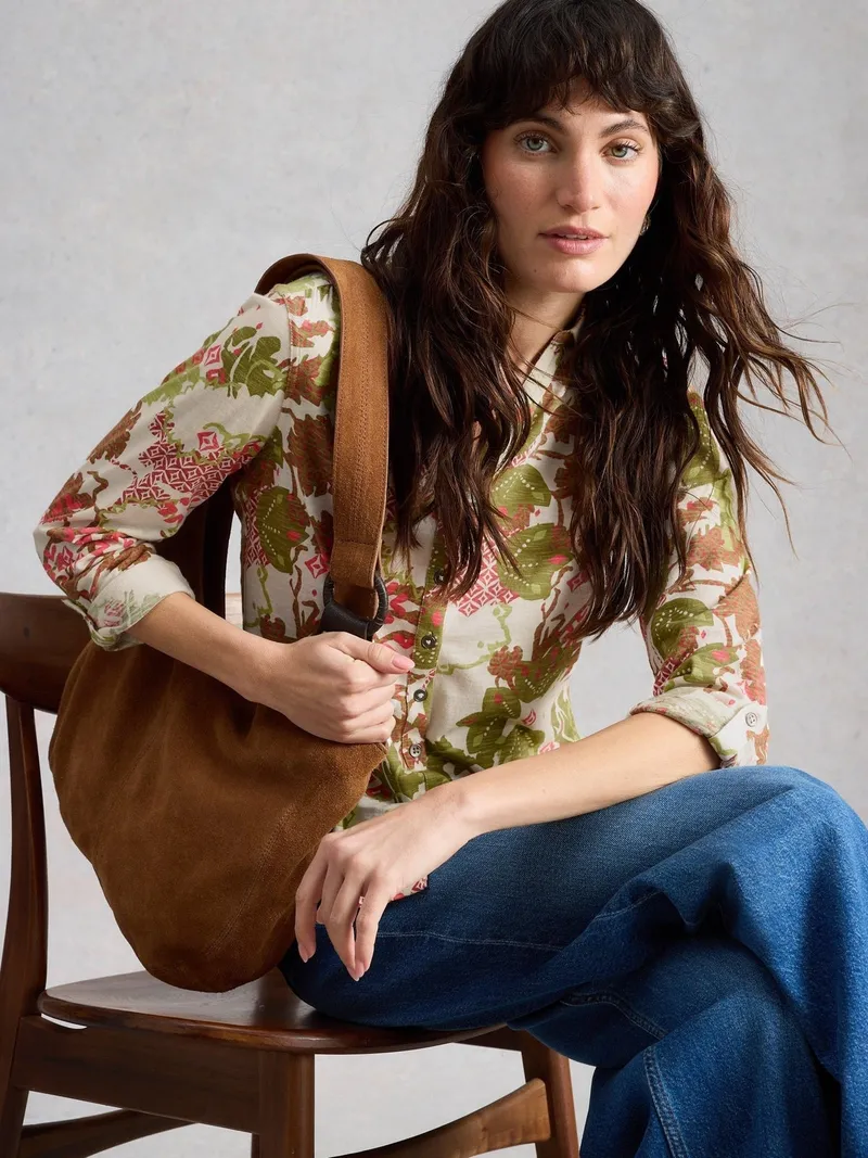 White Stuff Jerseybluse Annie - 40, Grün multi, – Produktbild 3 von 4