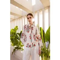 Haus of Namaste Haus of Namaste Damen Bluse „Mira Shirt " handbedruckt aus 100% Bio-Baumwolle mit floralem Muster. – Produktbild 2 von 5