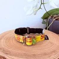 GOOPSI GOOPSI Hunde Halsband Upcycling aus Reissack, Halsband handgefertigt & Fairtrade, Gelb, – Produktbild 1 von 1