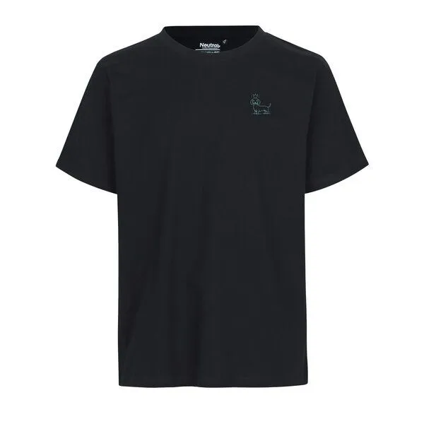 HANDGEDRUCKT HANDGEDRUCKT "König Wuff" Unisex T-Shirt aus reiner Baumwolle (kbA), Black, – Produktbild 2 von 3