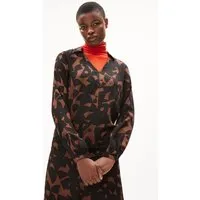 ARMEDANGELS ARMEDANGELS MIUNAA ABSTRACT A - Damen Bluse Regular Fit aus LENZING ECOVERO Viskose, Deep brown, – Produktbild 1 von 1