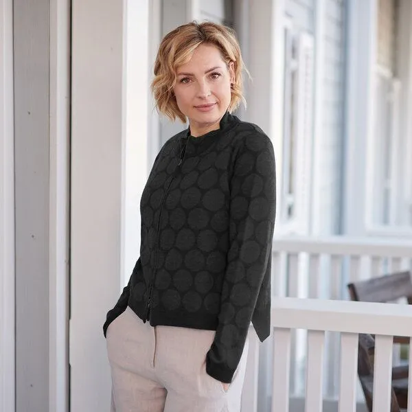 CON_STANT CON_STANT Zipper Strickjacke 100% Merinowolle (kbT), Black, – Produktbild 2 von 2