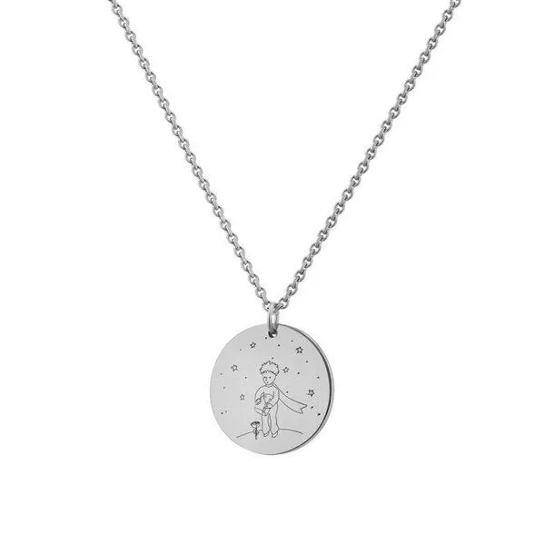 Eppi Eppi Goldener Anhänger der Kleine Prinz mit Rose, Weiss, – Produktbild 1 von 4