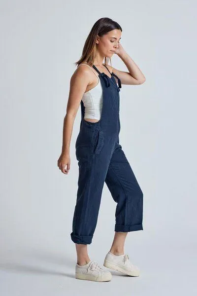 Flax and Loom Flax and Loom Leinen Latzhose Mary Lou, Navy (blau), – Produktbild 7 von 7