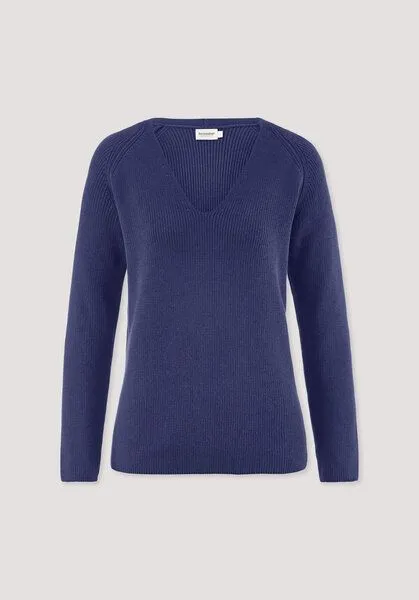 hessnatur hessnatur Strick Pullover Regular aus reiner Bio-Baumwolle, Irisblau, – Produktbild 4 von 4