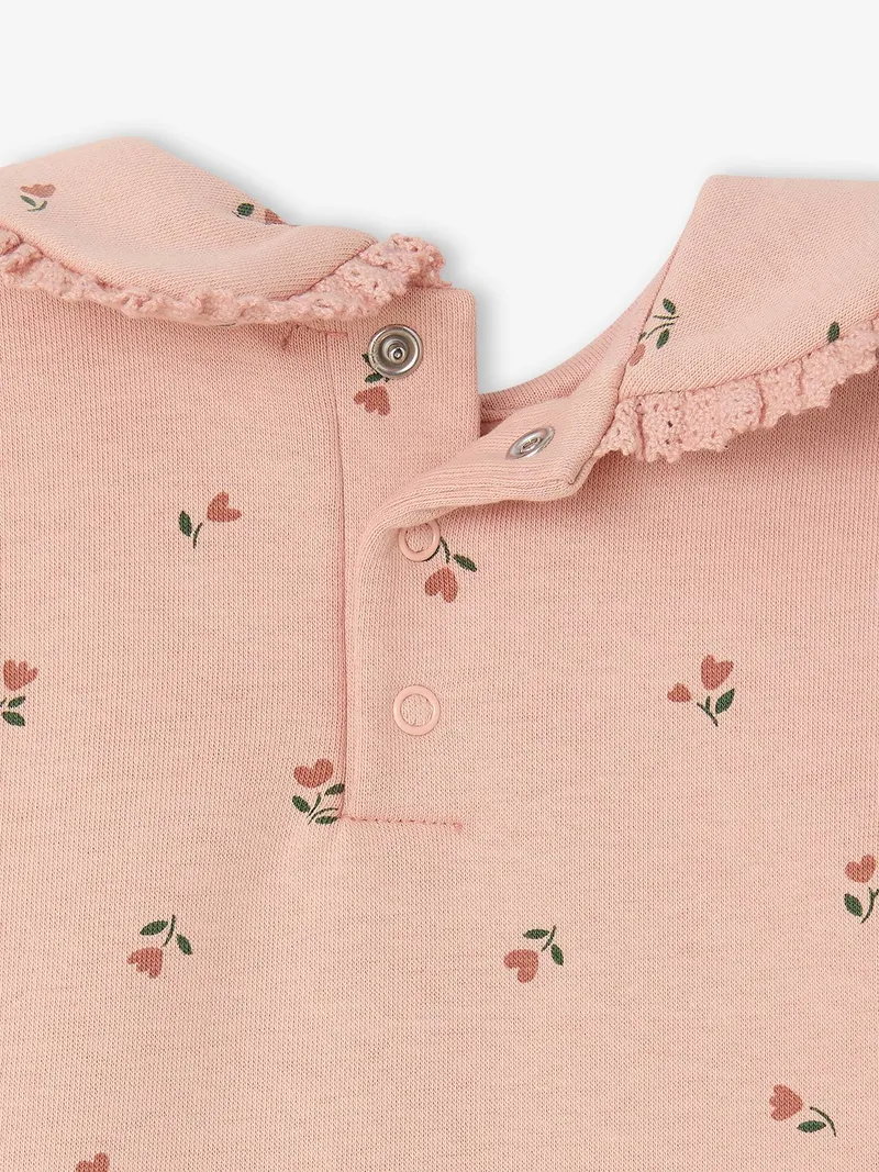 Vertbaudet Sweatshirt mit Bubikragen Baby pudrig, Pudrig rosa, – Produktbild 4 von 4