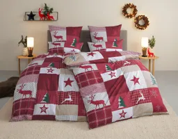 OTTO home Bettwäsche Nicholas, Microfaser, 2 teilig, Weihnachtsbettwäsche, Winter, in 3 Qualitäten verfügbar – Produktbild 1 von 1