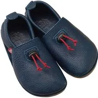 Pololo Pololo Barfußschuh/ Hausschuh "Cordel" outdoor, aus pflanzlich gegerbtem Leder mit Gummisohle, für drinnen und draussen, Größen 20-34, Blau, – Produktbild 1 von 1