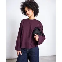JAN N JUNE JAN N JUNE Boxy Langarmshirt ANKIRA, Cherry lacquer, – Produktbild 1 von 1