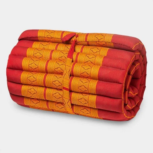 Der Lindwurm Der Lindwurm Thai Yogamatte zum Aufrollen mit Kapokfüllung, Orange/rot, – Produktbild 1 von 2