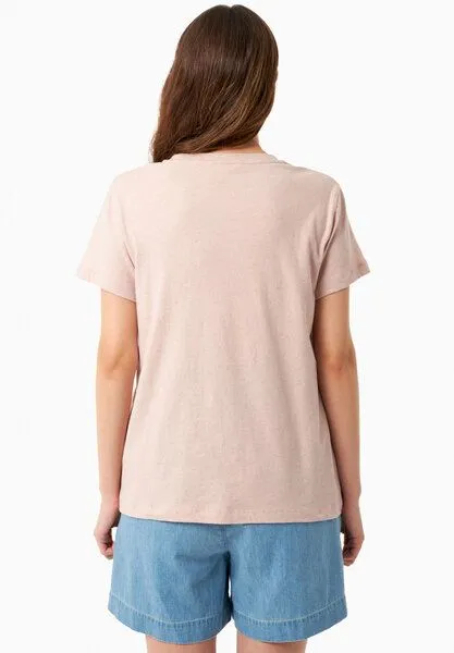 ORGANICATION ORGANICATION T-Shirt aus Bio-Baumwolle und Leinen, Pastel pink, – Produktbild 4 von 4
