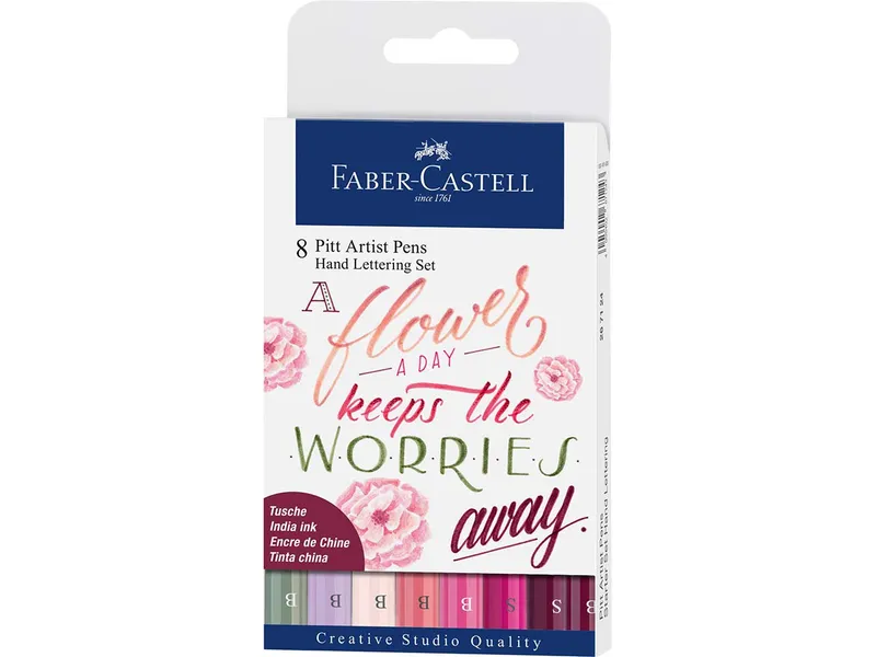 Faber-Castell Faber-Castell Tuschestifte-Set, Pinktöne, Pitt Artist Pen, Handlettering-Set, 8 Stk. – Produktbild 2 von 2