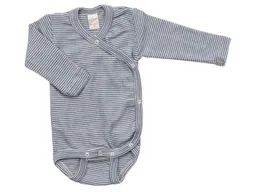 Lilano Lilano Baby Wickelbody Langarm Wolle Seide blau-geringelt Gr.62 – Produktbild 1 von 1