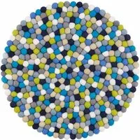 myfelt myfelt Filzkugel Sitzauflage (⌀ 36 cm, 36 x 36 cm), Multifarben blau / grün/ weiß (fritz), – Produktbild 1 von 1
