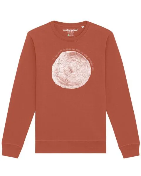 watapparel watapparel Sweatshirt Unisex Baumscheibe, Heritage brown, – Produktbild 1 von 4