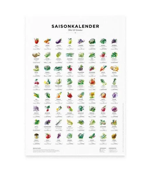 531 Rheinland Design 531 Rheinland Design Saisonkalender Obst & Gemüse in Farbe – Produktbild 1 von 7