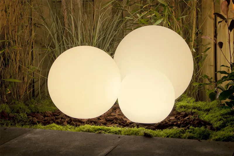 woodstore24 Design-Kugeln Moon Ambiente-Set je 1 Kugel mit Ø 300 mm, 400 mm und 500 mm inkl. Kabel und Fernbedienung – Produktbild 1 von 1