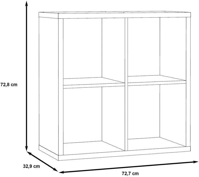 FORTE Standregal Mauro, Fachgröße 33x33cm, 4 Fächer, Grün, – Produktbild 5 von 5
