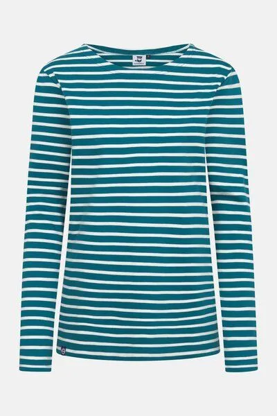 Hanseheld Hanseheld Streifenshirt Damen aus Baumwolle (Bio), Petrol-natur, – Produktbild 1 von 4