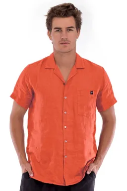 RAVENS VIEW IBIZA RAVENS VIEW IBIZA Herren vegan Hemd Marlon Terracotta Orange – Produktbild 1 von 1
