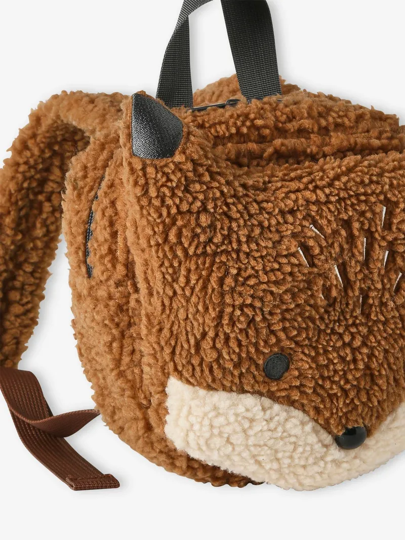 Vertbaudet Kinder Rucksack aus Teddyfleece, Rost, – Produktbild 3 von 4