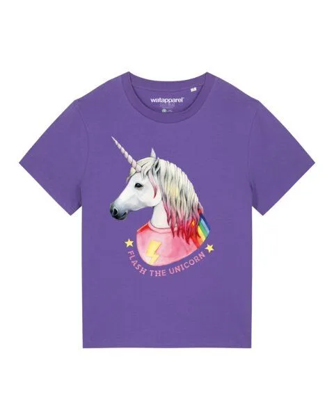 watapparel watapparel T-Shirt Frauen Flash, the unicorn, Purple love, – Produktbild 1 von 3