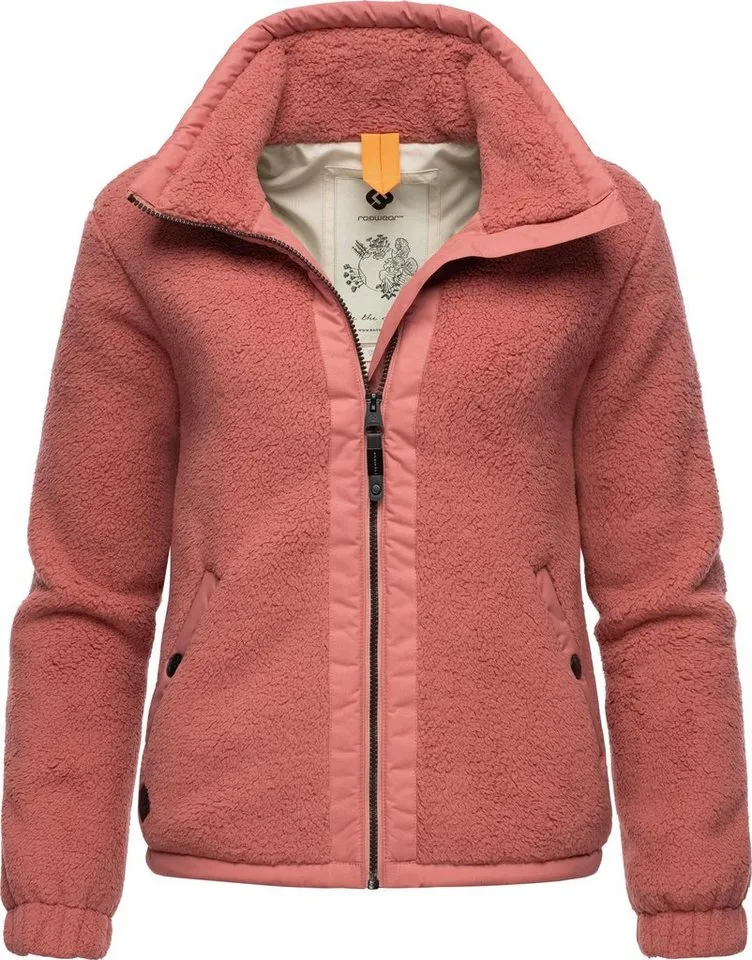 ragwear ragwear Plüschjacke Nordicka Sportliche Kapuzenjacke mit Kunstleder-Elementen, Rosa, – Produktbild 2 von 4