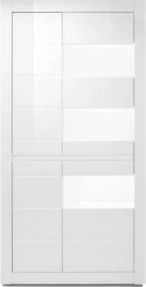 Home affaire Vitrine Carat Höhe 198 cm, zwei Leisten angeliefert, 1 x grau, 1 x weiss, Weiß, – Produktbild 6 von 8