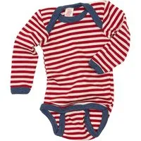 Engel natur Engel Natur Baby Body mit Schlupfausschnitt Langarm Bio-Merinowolle rot-geringelt Gr.50/56 – Produktbild 1 von 1