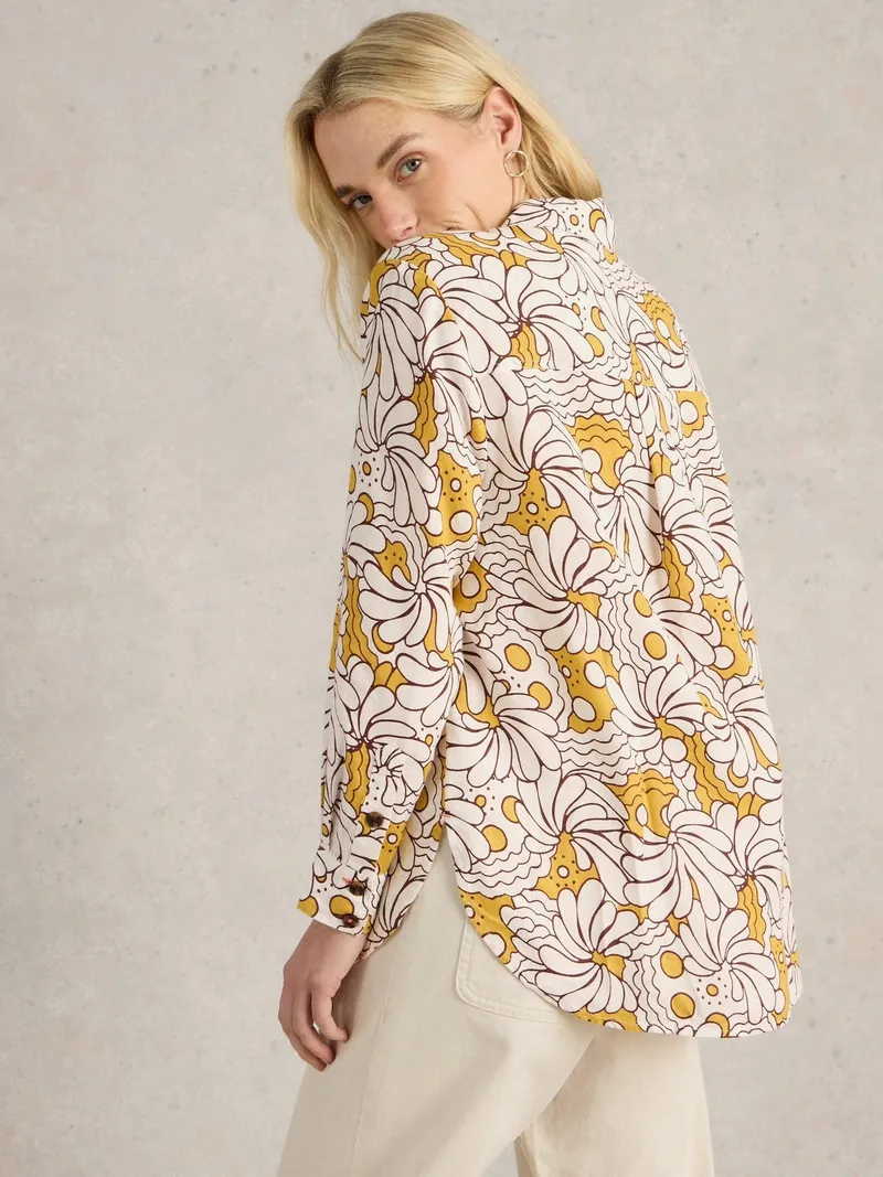 White Stuff Leinenbluse Lydia - 38, Gelb print, – Produktbild 4 von 4