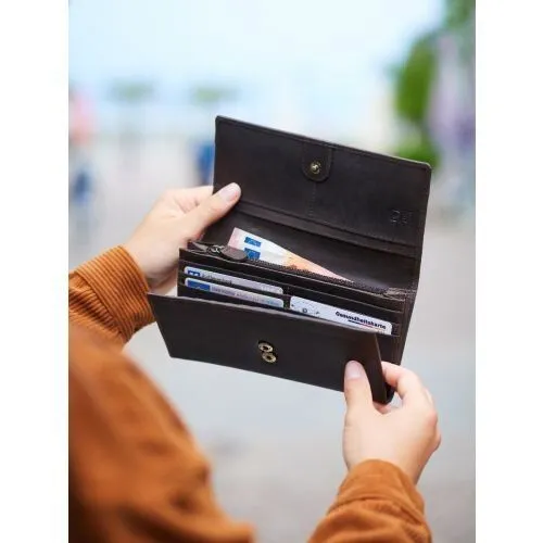 MoreThanHip MoreThanHip Damen RFID Portemonnaie Ökoleder - Derby, Schwarz, – Produktbild 3 von 4