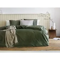 Yumeko Kissenbezug "Yumeko" aus Baumwollsatin, Dark olive, – Produktbild 1 von 1
