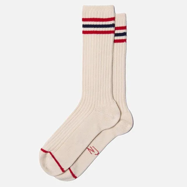 Nudie Jeans Nudie Jeans Damen Socken WOMEN TENNIS SOCKS - Offwhite-Red-Navy – Produktbild 1 von 2