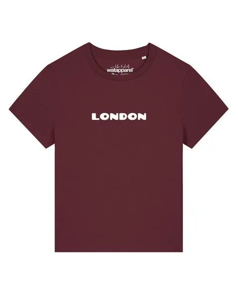 watapparel watapparel T-Shirt Frauen London Flora, Burgundy, – Produktbild 1 von 2