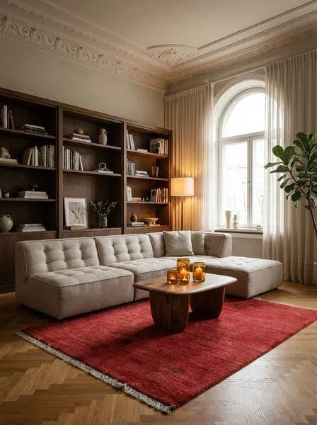 Rugtales Gabbeh Rot „Rugtales“ aus Schurwolle, 130x173 cm, Rot, – Produktbild 2 von 4