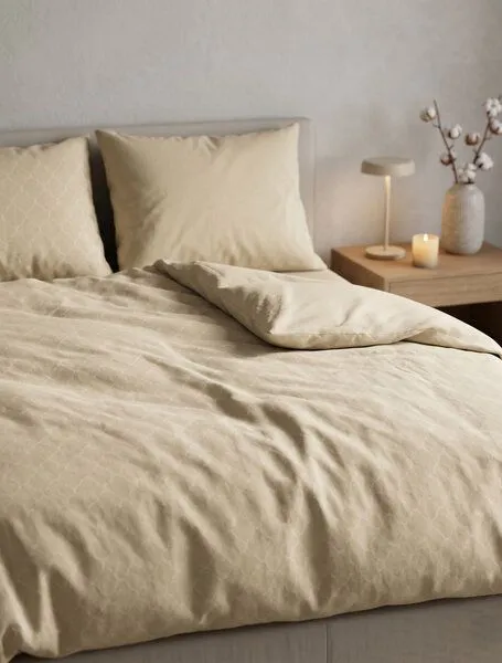 Nature by Adam Nature by Adam Bettwäsche 2tlg aus 100% Bio-Baumwolle - Made in Germany - Indian Cortezada Light, Beige, – Produktbild 1 von 3