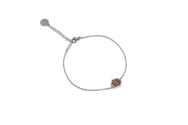 BeWooden BeWooden Armbänder mit Holzdetail - Motiv Hexagon, Lini, – Produktbild 2 von 4