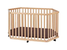 tiSsi® Laufgitter Lies, Buche, sechseckig falt-/klappbar, ca. 84 x 142 x 76 cm, natur – Produktbild 1 von 1