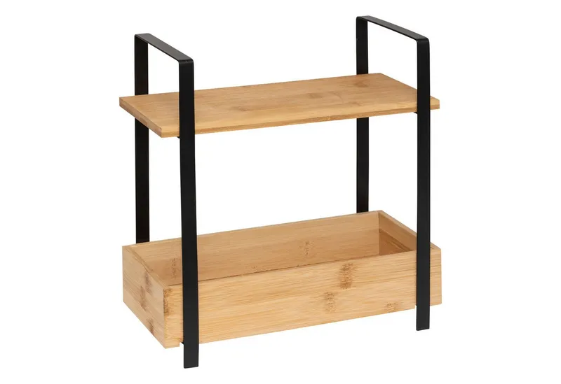 5five Simply Smart Küchenregal Arbeitsplattenregal ORDERA mit Behälter, 30 x 14 x 30 cm, Schwarz, – Produktbild 2 von 2